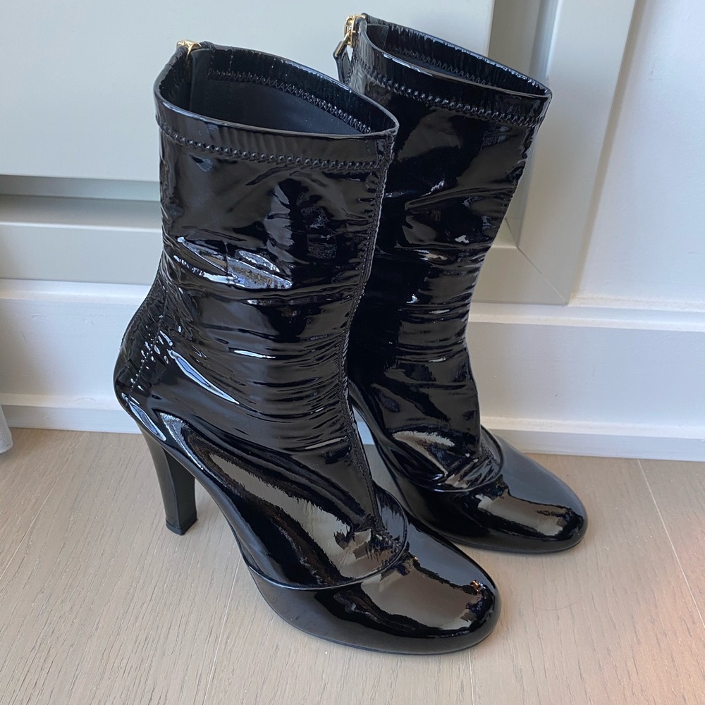 CHANEL Patent Leather Booties